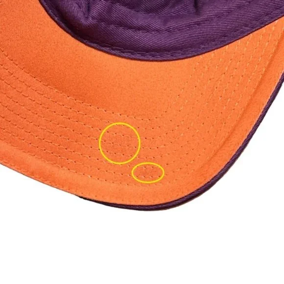 Shanghai Tang Orange Purple StarEmbroidered Logo Strapback Hat Cap